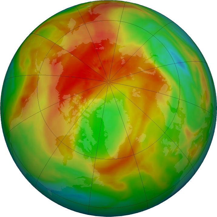 Arctic ozone map for 19 March 2022
